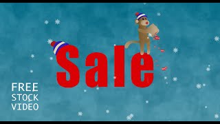 Cute sock monkey bringing Winter Sale - Royalty Free Video