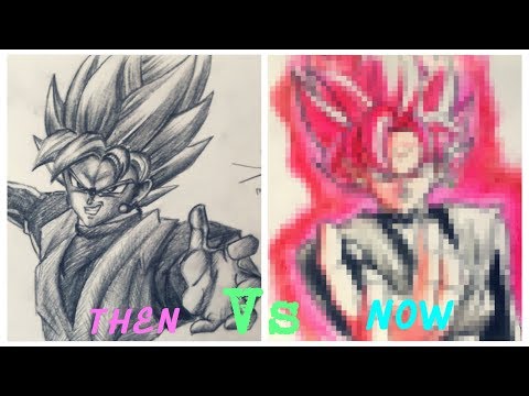 Vẽ Black Goku (Màu Chì Marco) || Vẽ lại tranh sau 1 năm tự học || MY ART PROGRESS IN 1 YEAR!!