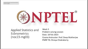 Week 3 - Problem Solving Session on Applied Statistics and Econometrics - 18th February 2023