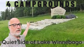 Calumet County Park Campground Tour along the quiet side of Wisconsin's Lake Winnebago.