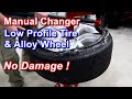 How to remove tire from wheel at home with manual tire changer