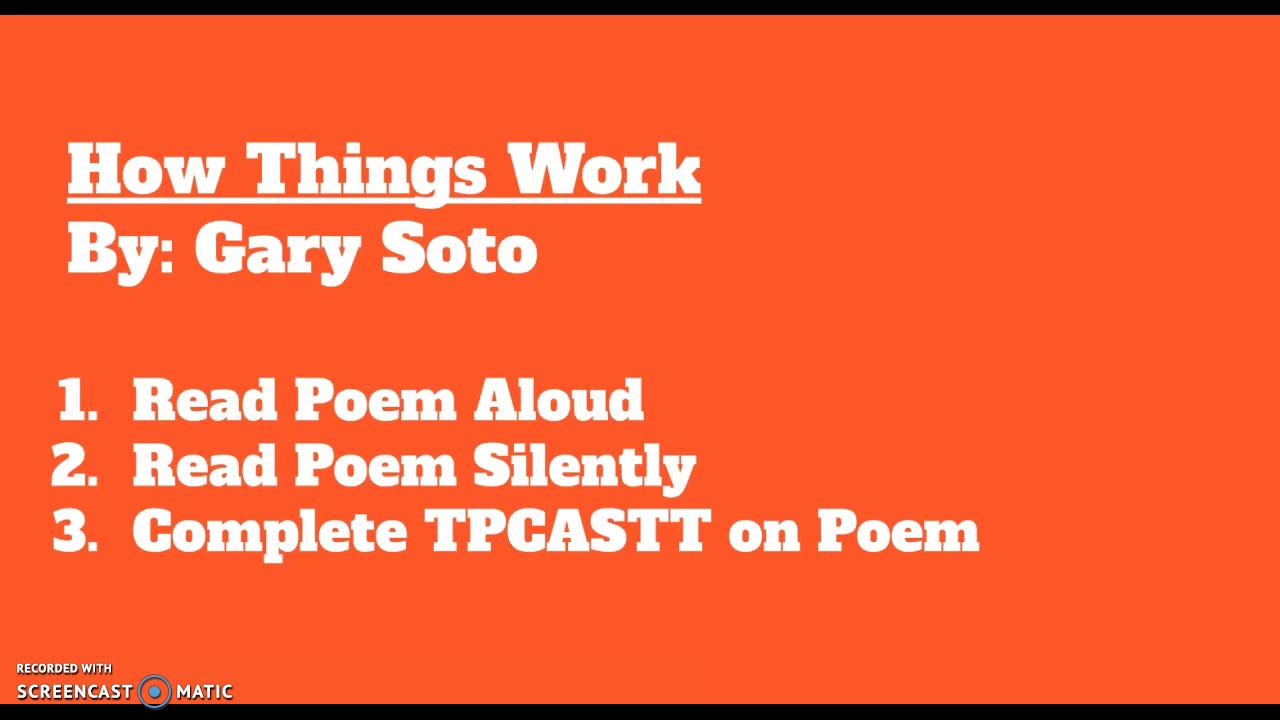 How Things Work Poem