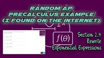 AP Precalculus Section 2.4 Example: Rewriting an Exponential Function