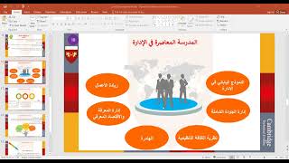 محاضرة 3/ المدرسة المعاصرة في الإدارة / مادة مبادئ الإدارة