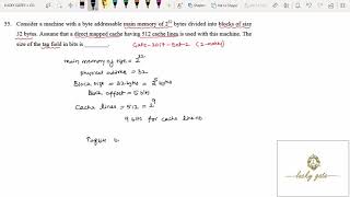 138. GATE-2017-CO (Direct Mapped Cache) Question and it's detailed solution...