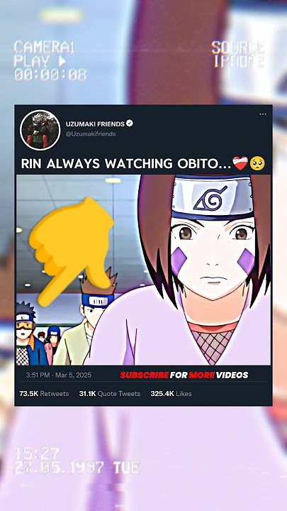 😳 RIN ALWAYS WATCHING OBITO...❤️‍🩹🥺 #rin #obito #animelove #narutoshippuden #animeshorts