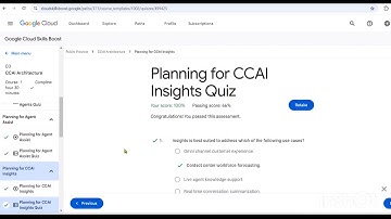Planning for CCAI Insights Quiz answer || CCAI Architecture Quiz || #quiz #gcp #arcadeclassroom