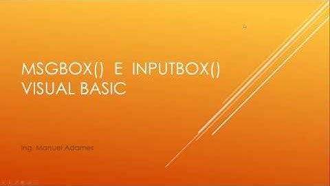 MSGBOX E INPUTBOX