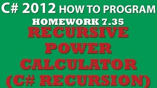 Famous C# Programming Challenge 7.35: Recursive Power Calculation (C# Recursion) Net Worth
