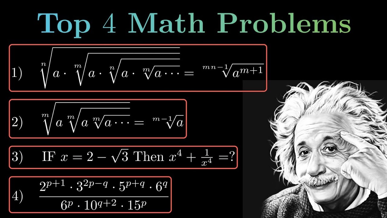 Top 4 Hardest math Problems | math Olympiad | JEE - YouTube