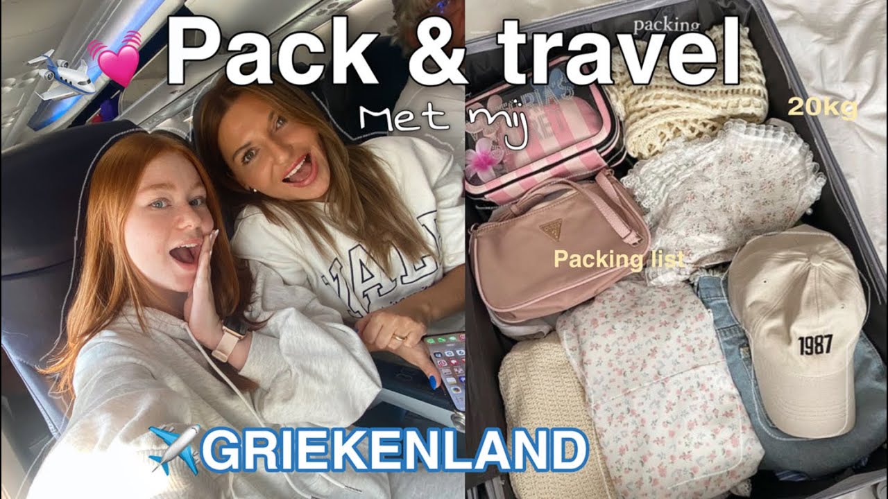 PACK & TRAVEL MET MIJ! 🛩💓 naar GRIEKENLAND! 🇬🇷 koffer inpakken *vakantie Vlog 1*
