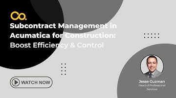Acumatica Demo: Subcontract Management in Acumatica for Construction: Boost Efficiency & Control