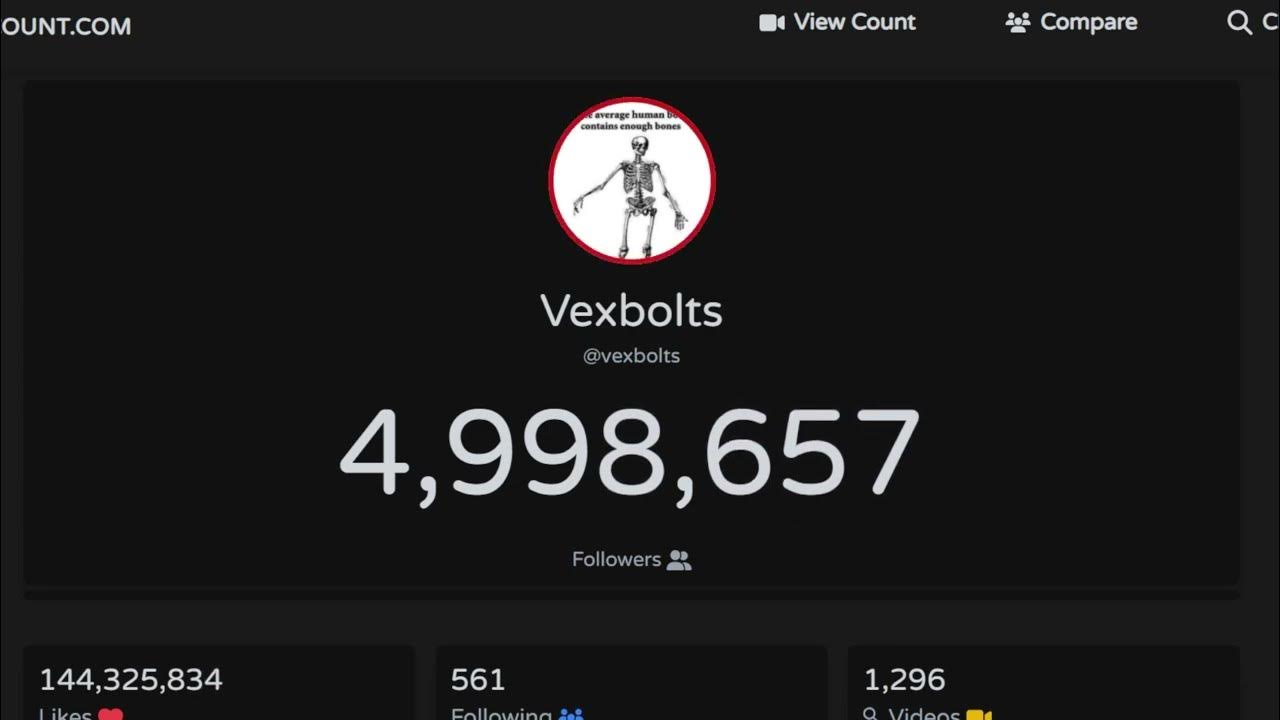 Vexbolts Drops Below 5 Million Followers! YouTube