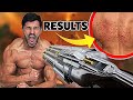 Shot by 300 BBs in 1 Second *WORLDS MOST PAINFUL AIRSOFT STUNT* | Bodybuilder VS Two 40 Mike Shells
