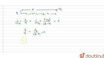 Two point charges q and `-2q` are kept 