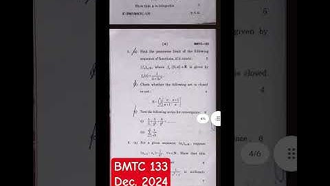 BMTC 133  December 2024 paper IGNOU #ignousolvedassignment