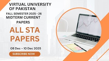 Current Midterm - All PSY Papers | Virtual University of Pakistan | 08 - 10 Dec | Fall 2025 - 26