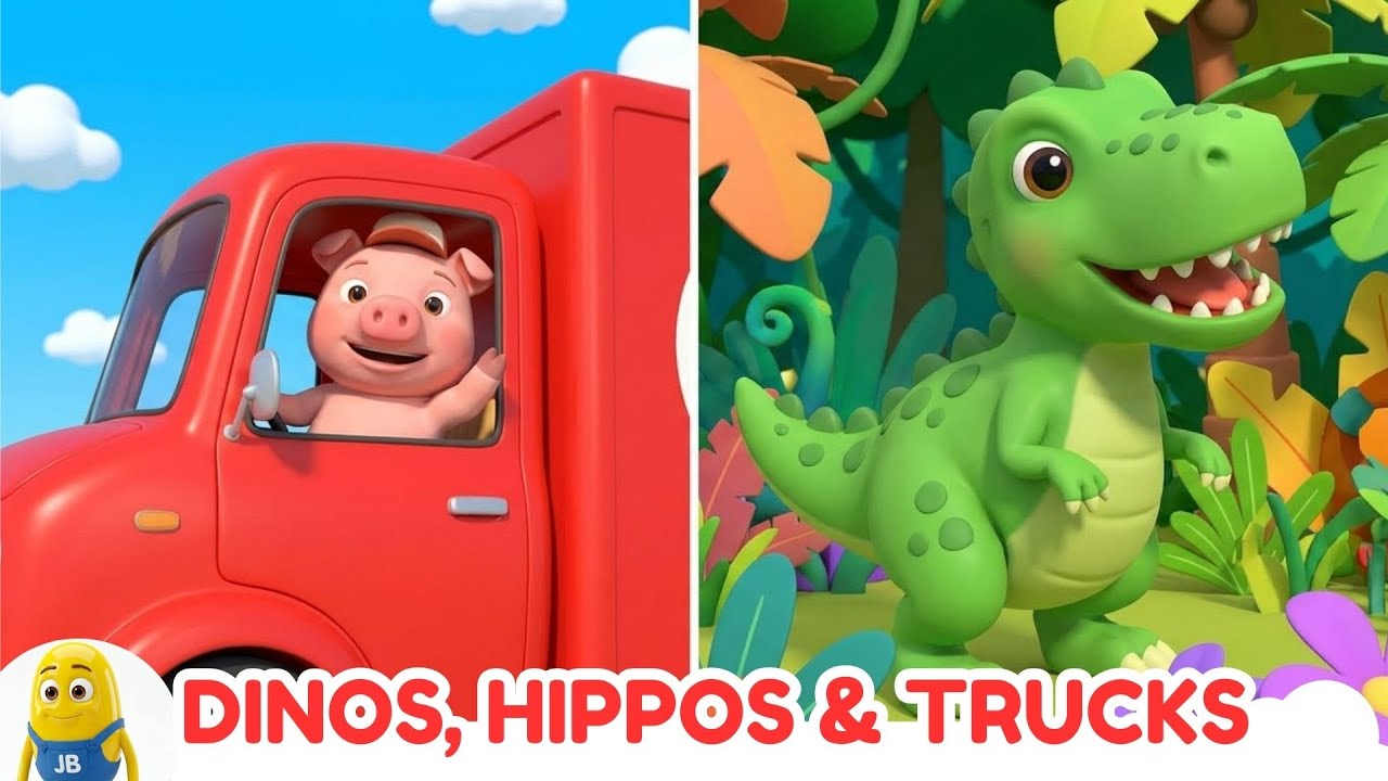 Dinosaur Songs & Red Truck Song! 🦕🚗 | Healthy Eating + Ocean Animals | Nursery Rhymes