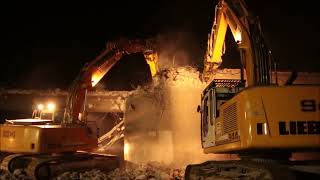 Bridge demolition with LIEBHERR excavators