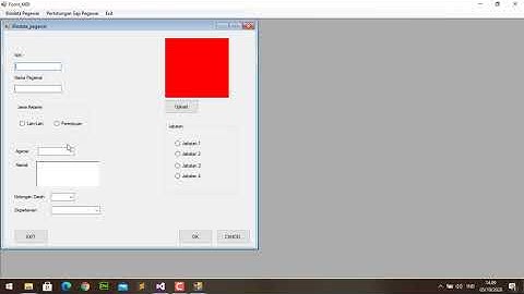 Visual Studio - Membuat formulir Biodata karyawan & perhitungan  gaji karyawan
