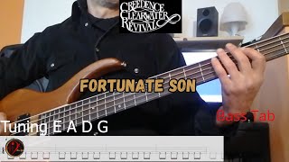 Creedence Clearwater Revival - Fortunate Son -(Bass Cover +Tab)(Play Along)