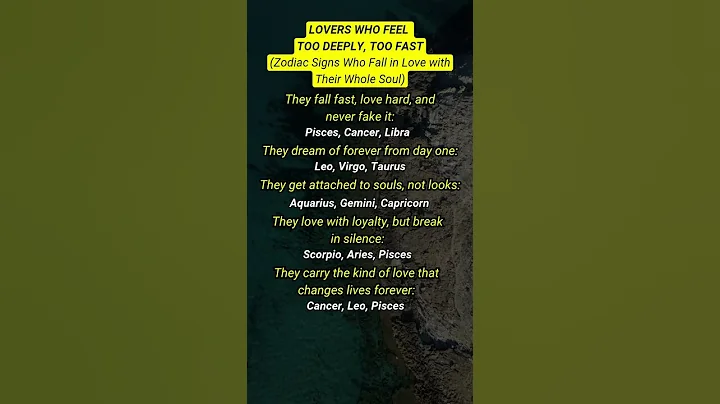 Zodiac Signs Who Love Too Deeply & Too Fast #zodiac #shorts #astrology