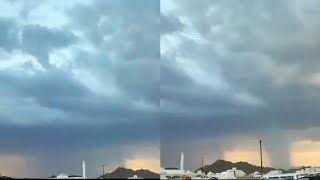 ظاهرة جميله Rain Shaft  سقوط المطر على ولاية إبراء عمان ??