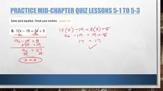 Pre Algebra A: Chapter 5- Multi-Step Equations & Inequalities (Quiz Review)