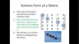 Elementary Linear Algebra: Echelon Form of a Matrix, Part 1