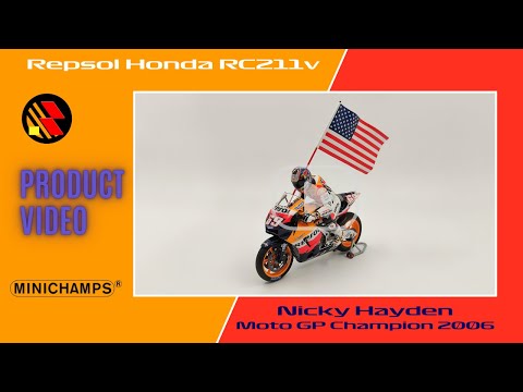 ミニチャンプス Honda RC211V Nicky Hayden 1:12 MINICHAMPS 1:12 Model MotoGP Die Cast Honda RC211V N. Hayden