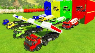 Download Lagu TRANSPORTING ALL COLORUFL VOLVO FMX DUMP TRUCK, MIXER CEMNET TRUCK TO COLORFUL GARAGE WITH TRUCK MP3