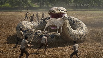 Rescue Team Saves Mother Goat from Giant Python Attack