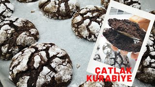 LEZZETİNDEN ÇATLAYAN BROWNİ TADINDA ÇATLAK KURABİYE / ÇİKOLATALI ÇATLAK KURABİYE