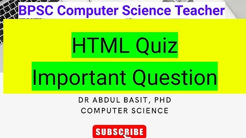 HTML Quiz | Most Important Question | #bpscteachersyllabus #stet | Bihar Computer teacher #bihar