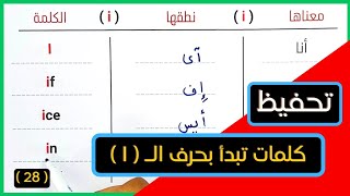 28 - أهم الكلمات الإنجليزية الأكثر استخدام ⭐ ( حصة حرف الـ i )