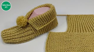 Knitting slipper step by step