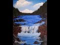 How to paint a beautiful waterfall acrylic painting tutorial full lesson for beginners step by step