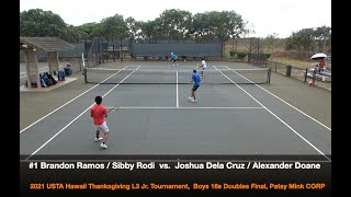 #1 Ramos/Rodi v Dela Cruz/Doane B16s FINAL HLTS - 2021 USTA Hawaii Thanksgiving L3