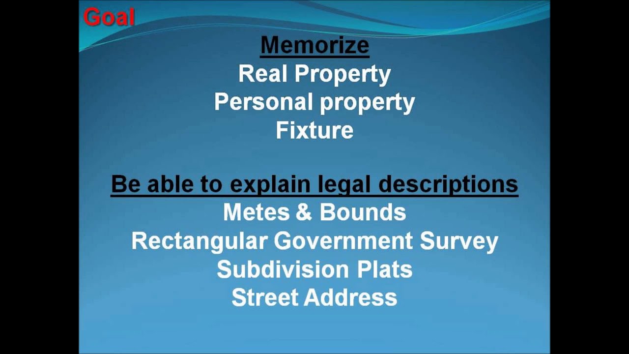 Classes of property & Legal Land Descriptions YouTube