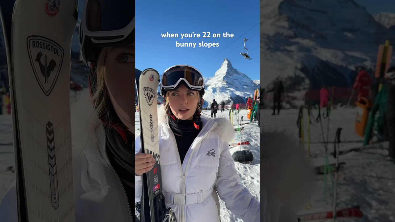 Sking for the first time at 22 be like 😂 