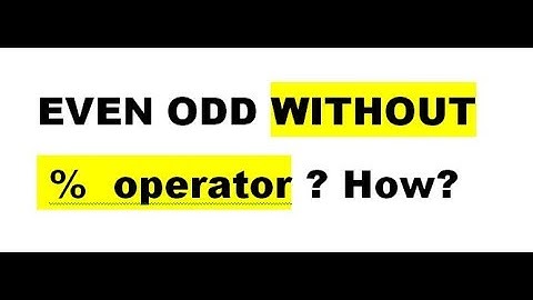 C Program to check Even/Odd number without % operator | C programming