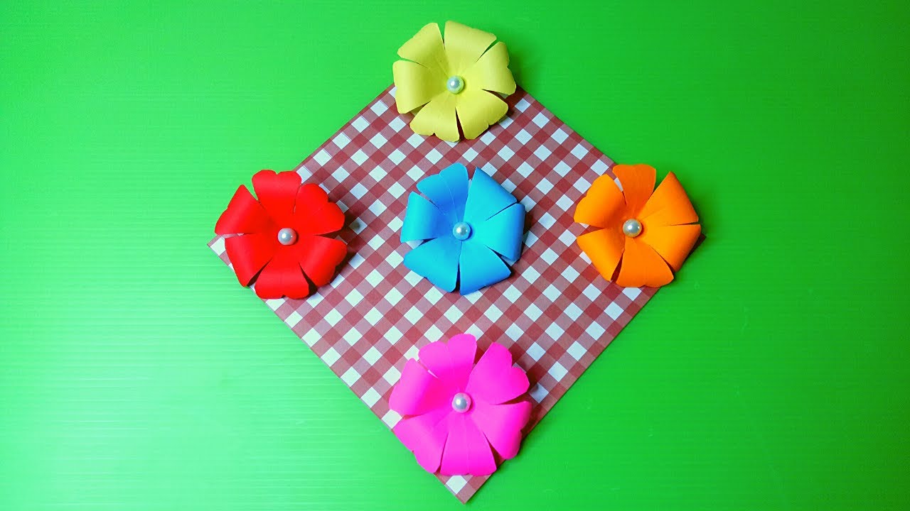 Cara Membuat Bunga Simple Warna  Warni Untuk Hiasan Dinding 