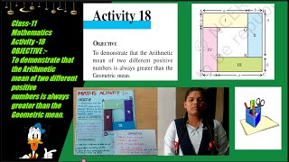 Class -11|| Mathematics activity -18 || To prove Arithmetic mean is greater than the Geometric mean