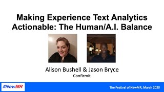 Information Making Experience Text Analytics Actionable: The Human/A.I. Balance Guide