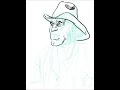 #sketch of Walter Brennan in #procreate in his role in the #western #film #riobravo