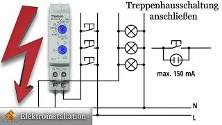 Treppenhausschaltung anschließen / Theben ELPA 6 plus Treppenlicht , Zeitschalter, elektronisch