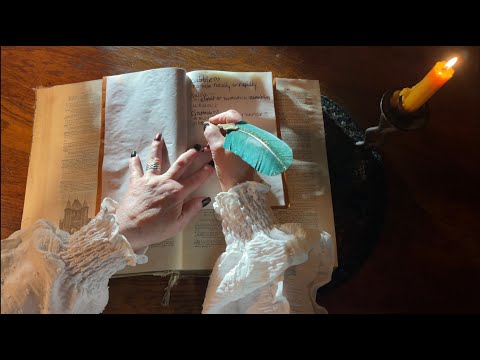 Amazing page turning & Studying in 1889! (No talking only)Real antique dictionary~Dip pen & ink~ASMR