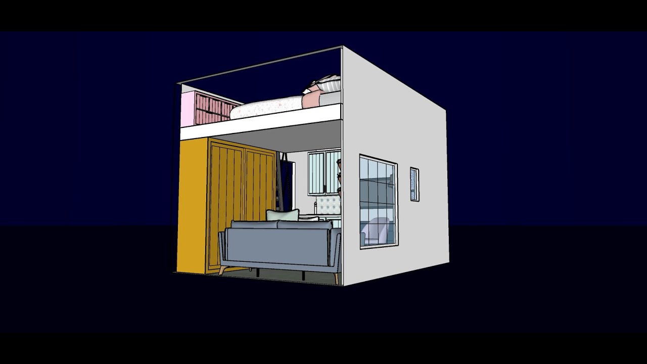 MINI VIVIENDA 4X3 METROS, CON ALTILLO Y MESA ABATIBLE.