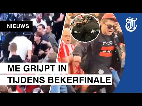 Rellen bij bekerfinale: Ajax-supporters dringen PSV-vak binnen