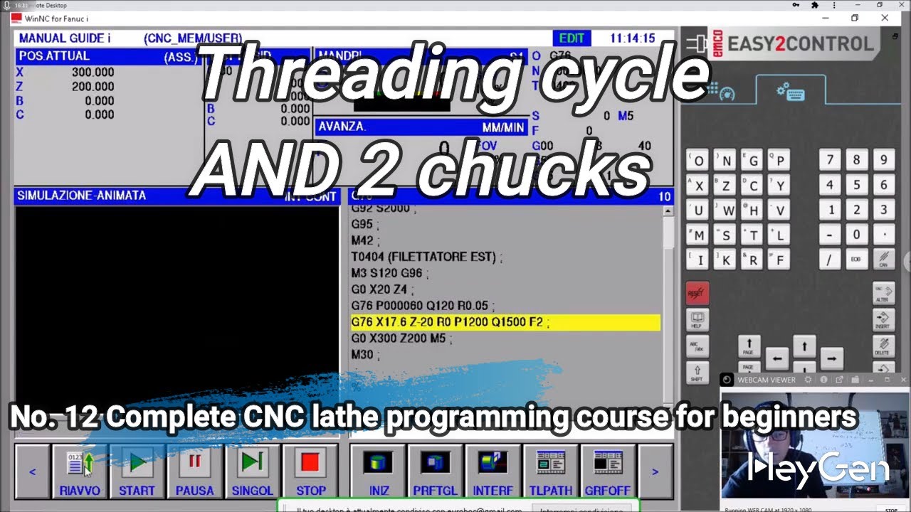 No.12 Complete CNC lathe programming tutorial for beginners!Threading ...